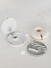 1pc Donut-Shaped Retainer Storage Box, Invisible Retainer Teeth Correction Retainer Storage Box, Portable Denture Storage Box, Storage Bins For Home Organization , Double Layer Dentals Case, Round Brace Box, Retainer Case, Invisible Brace Storage Box, Mouth Guard Case For Travel. - Multicolor - View 5