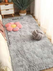 1pc Long Pile Soft Washable Plush Carpet For Bedside, Bedroom, Living Room, Entrance, Nursery Room Decorative Mat, Suitable For Children's Playroom, Dorm, Square Shape - Beige - View 7