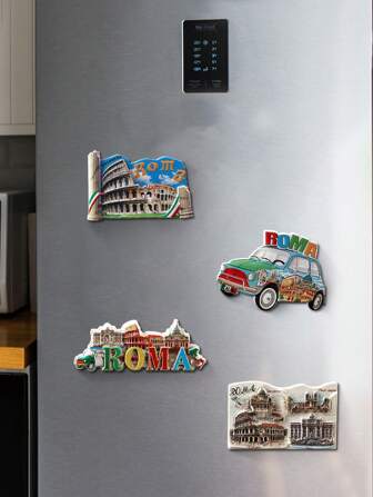 1 件意大利罗马旅游纪念品冰箱贴装饰贴纸，地标卡通 3D 磁性贴花，彩绘冰箱贴礼物生日毕业厨房装饰