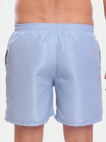 Short Masculino Tactel Básico Praia Academia Corrida e Treino - Azul bebê - Visão 2