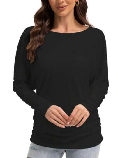 QGEMANWU Long Sleeve Tops For Women Dressy Business Casual Shirts Travel Work Clothes Tunic For Leggings