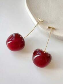 1 Cặp Hoa tai Anh đào thời trang cao cấp cổ điển của Pháp, Hoa tai trái cây khô tinh tế cho phụ nữ, Phụ kiện thanh lịch và độc đáo - Nhiều màu - Xem 7