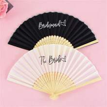 1/5pcs Bride Bridesmaid Hand Fan DIY Blank White Paper Bamboo Folding Fan Outdoor Wedding Party Souvenir Gift Foldable Bamboo Hand Fan Bridal Shower Decor Proposal Gifts
