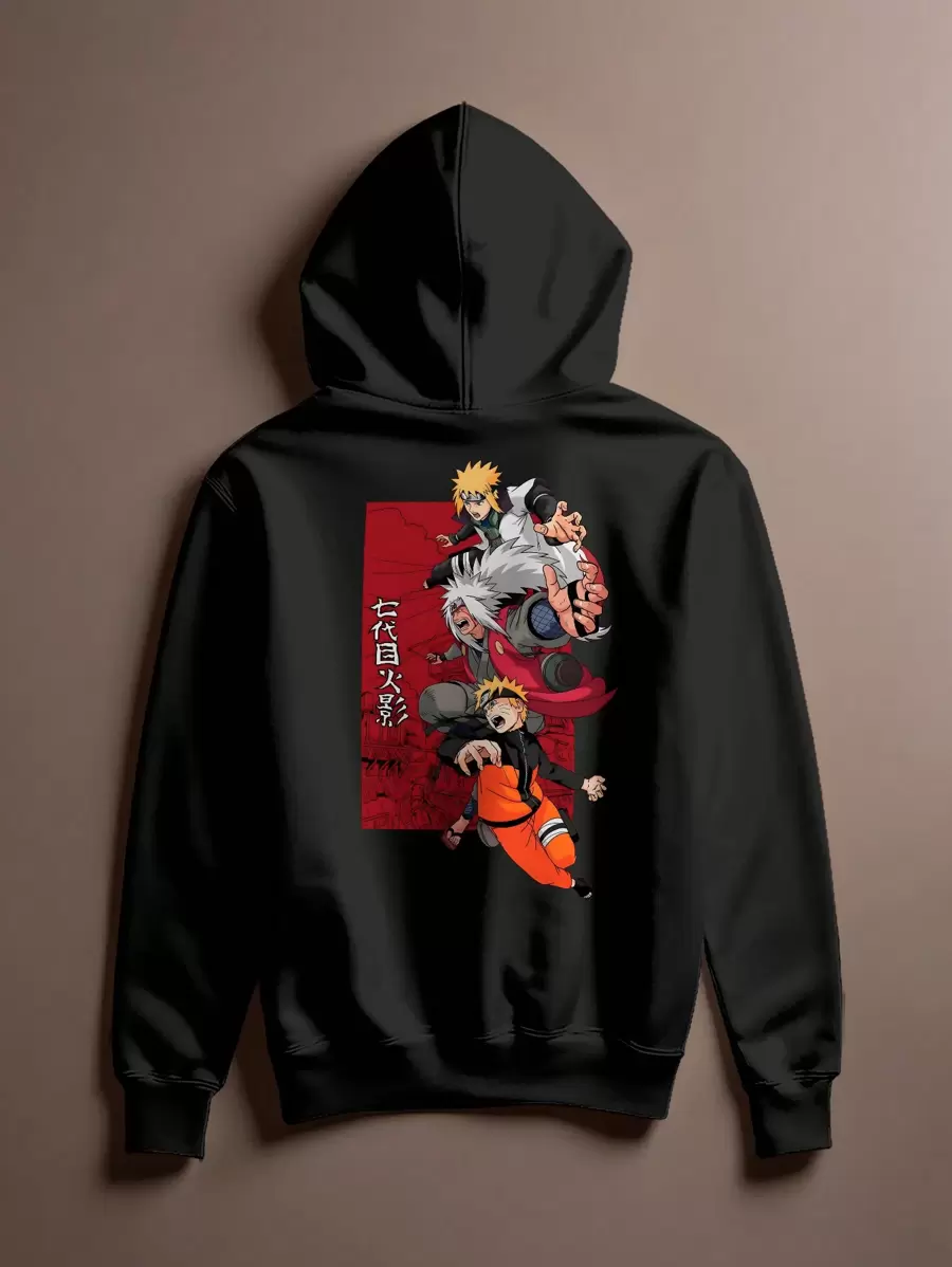 Jirayia Minato Anime Cang 0313 NERD VEST Oversized Sweatshirt - màu đen - Xem 1