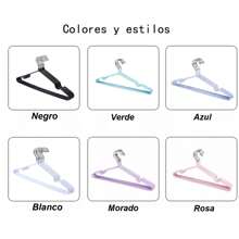 Set De 10 Ganchos Para Ropa, Metal Y Pvc - Blanco - Ver 3
