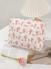 1 pieza Bolsa de maquillaje con diseño de ramo de rosas de oso, gran capacidad con cierre de cremallera, bolsa de cosméticos esencial para viajes y vacaciones para almacenar toallas sanitarias, almohadillas, auriculares con cable, , auriculares, cargador, lápices labiales, cosméticos, perfume, productos de cuidado de la piel y belleza, decoración del hogar, para mamá, mujeres, enfermeras, estudiantes, niñas de escuela, llaves, regalos navideños - Multicolor - Ver 14