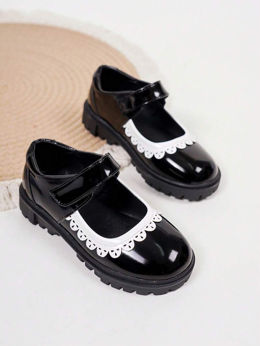 可爱时尚校园百搭活力黑色女孩平底鞋 - 黑色 - 查看 1