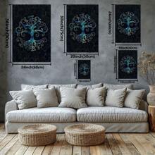 Celtic Butterfly Design On Dark Background Large Wooden Framed Wall Art Home Decor Canvas Painting- For Bedroom, Bathroom, Living Room, Office, Kitchen, Holiday Gift- 1pc