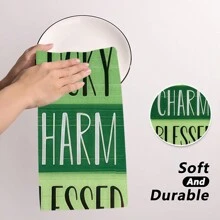 Set de 5 paños de cocina con tema de San Patricio, superabsorbentes y de secado rápido, para verano y festividades