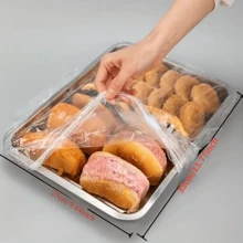 50 个可重复使用的弹性硅胶食品盖 - 透明可扩展盖子，适用于面包、水果、蔬菜和甜点 - 厨房必备储物配件，多用途，厨房冰箱剩余食物塑料密封盖，防臭防漏防尘可冷冻盖，食品储藏，适用于厨房、露营、餐厅 - 彩色 - 查看 5