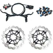 NYK Zoom Hydraulic Disc Brakes Mountain Bike Sets MTB Front And Rear Set With Floating Disc Rotor 160mm And Color Bolts Black - as pic - View 1