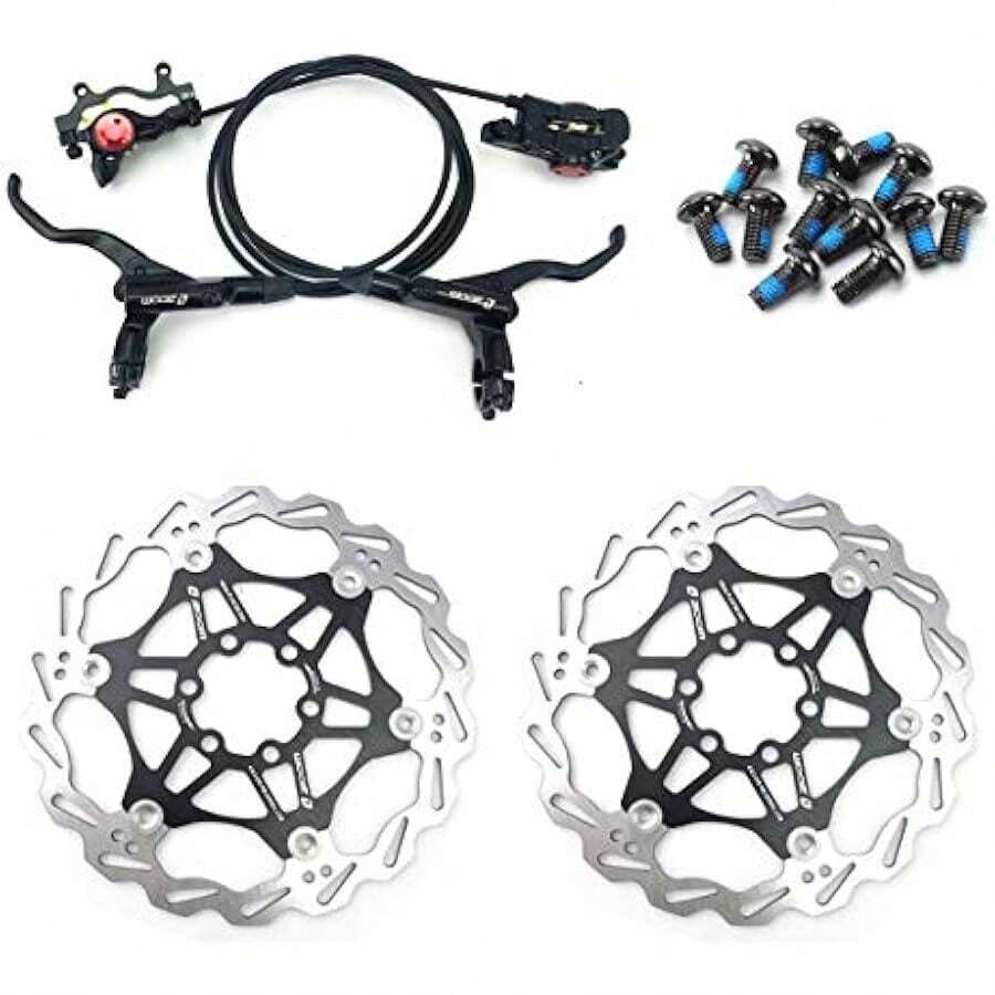 NYK Zoom Hydraulic Disc Brakes Mountain Bike Sets MTB Front And Rear Set With Floating Disc Rotor 160mm And Color Bolts Black - as pic - View 1
