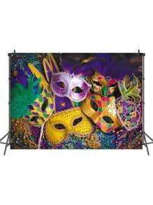 3,28ft*2,46ft(100cm*75cm)-Venetië Carnaval Decoratie Achtergronden Carnaval Maskerade Fotografie Achtergronden Maskers Kleurrijke Achtergronden Feestdecoratie Banners Studio Rekwisieten - Woondecoratie - Mardi Gras Decoratie - Feestdecoratie