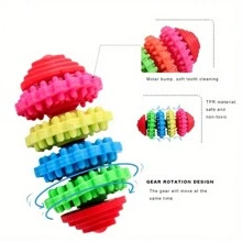 4 Colors And 5 Colors Interactive Rainbow Rubber Gear Dog Lover And Dog Mom Love Chew Toy - Teeth Cleaning Molar Bite For Puppies & Small Breeds