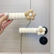 1pc Flower Pattern Door Knob Cover, Anti-Static Anti-Collision Protection Sleeve, EVA Foam Material, Home Door Handle Protector