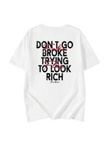 Dames Lente/Zomer Casual Dagelijks Ronde Hals Dollar Bill & Letter Print Korte Mouw T-shirt