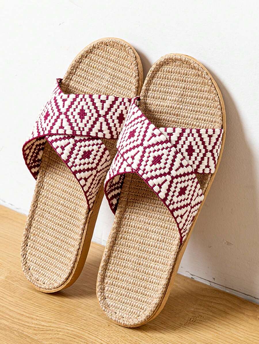 Pantofole in lino unisex, sandali da spiaggia, casa o resort, antiscivolo, adatti per primavera, estate e autunno