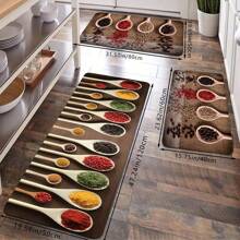 1pc Creative Soft Memory Foam Anti-Slip Kitchen Floor Mat, Easy To Clean