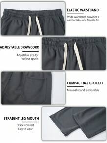 Blueplus Simple And Fashionable Straight Leg Tracksuit Pants, Breathable And Comfortable Soft Fabric, Solid Color Outdoor Casual Lace-Up Tracksuit Pants