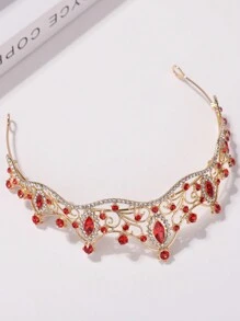 1pc Women's Fashion Princess Tiara Crown Dazzling Rhinestone Birthday Hair Accessories Headband Costume Crown Hair Garland Headpiece, Tiara Crown, Wedding, Bridesmaids Gifts, Looks Of Party