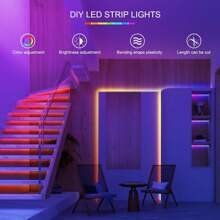 Bande lumineuse à LED 2835 RVB, alimentée par USB de 1 m à 15 m, rétroéclairage TV, télécommande et contrôle APP, mode musique, mode minuterie, parfait pour la maison, la chambre, les fêtes de Noël, la décoration de festival