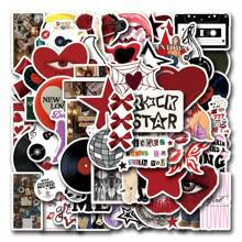 55PCS Downtown Girl Stickers Aesthetic, Stickers For Girls Teens Red And Black Downtown Girl Stickers Journal Laptop Urban Fashion Downtown Party Favor Room Decor - Multicolor - View 10