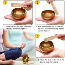 1set Handcrafted Singing Bowl Set - Rich, Resonant Tones For Yoga, Sound Healing, Chakra Balancing, And Mindfulness Practice - Includes Mallet For Easy Playing, Perfect For Meditation And Relaxation Gifts Birthday Graduation