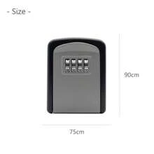 Outdoor High Security Wall Mounted Home Key Safe Box Code Lock Storage 4 Digit - Black - View 4