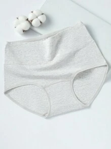 4pcs Women Cotton Panties, High Waist Shaping Triangle Briefs, Breathable