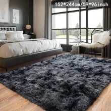 Area Rugs For Living Room Bedroom, Machine Washable Soft Fluffy Shaggy Bedside Rug, Indoor Floor,Livingroom,Bedroom Carpet For Girls And Boys, Dorms, Nursery Rooms, Home Decor Aesthetic - 紮染深灰 - 查看 7