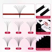 FADVAN Fadvan Easy Fanning Eyelash 0.05/0.07/0.10 C/D 9-17mm 15-20mm Mix Extensions Blooming Eyelashes Flare Eyelashes Russian Volume Auto Fan Eyelashes Natural Cilia Silk Lashes ,Natural, Lash Tech Supplies