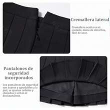 FATSHEI Falda Plisada De Cintura Alta Para Mujer, Faldas De Coreano,Falda plisada de moda, media falda, estilo coreano, temperamento, faldas para mujer, falda corta en forma de A, cintura alta, versátil, delgada, fresca, color sólido. Falda corta estilo coreano de otoño para mujer, minifalda plisada sexy de cintura alta. - Gris - Ver 5