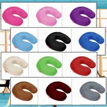 1 Solid Color U-Shaped Pillow,Travel Pillow, Comfortable, Neck Pillow For Travel, Home, Office, Train, Self-Driving, Travel And Home Camping Supplies, Airplane Pillow Caravan Home Office Travel Neck Flight Pillow Snap Button With Soft Cover, U-Shaped Neck Pillow Portable Student Adult Pillow Pad, Support The Neck And Protect The Cervical Vertebra When Studying Or Riding In The Car, Office Or Other Travel Bag For School School Accessories School Stuff