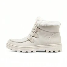 Skechers 女式休闲复古时尚保暖内衬高帮雪地靴 - 米色 - 查看 3
