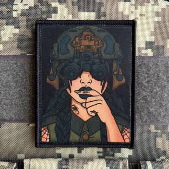 战术女孩补丁、服装和帽子的印花徽章和贴花、蝎子刺绣补丁、军用背包贴纸