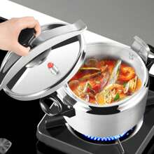 XIANXUS Family Small Mini Pressure Cooker, Pressure Cooker, Aluminum Alloy Pressure Cooker - Silver - View 11