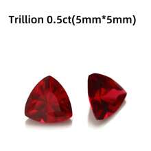 One 100% Lab Grown Ruby Trillion Cut Gemstone For Charms Advanced Jewelry Making Materials DIY - Red - View 5