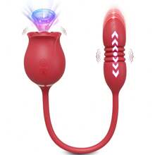 Juguete sexual con forma de rosa para estimulación clitoriana con vibración y succión, estimulador clitoriano y G-spot con 10 modos de vibración, juguete sexual para adultos