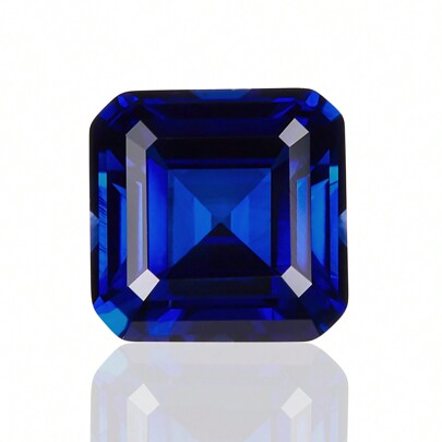 Ein 100% im Labor gezüchteter Saphir Asscher-Schnitt Edelstein für Charms, fortgeschrittene Schmuckherstellungsmaterialien DIY