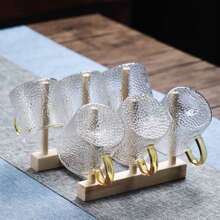 12/6/4/2 Pcs Set 120ml Hammered Glass Cups, High Quality Glass Cups, Tea Cups, Cold & Hot Drink Cups, Suitable For Tea, Coffee, Home, Office, Cafe