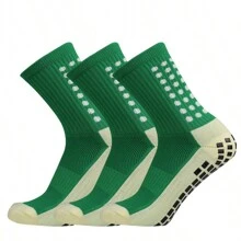 3 Pairs Classic Silicone Football Socks Non-Slip Professional Outdoor Training - Dark Green - View 2