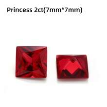 One 100% Lab Grown Ruby Princess Cut Gemstone For Charms Advanced Jewelry Making Materials DIY - Red - View 10