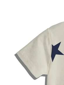 Men's Casual Star Print T-Shirt & Shorts Set - Polyester, Machine Washable, Round Neck, Regular Fit - Multicolor - View 5