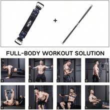 INNSTAR Portable Home Gym Set With Workout Bar Bench Press Set Squat Resistance Band Door Anchor And More-Full Body Workout Equipment To Build Muscle And Shape Body - CamoRed-80lbs1 - View 5