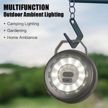 1pc Outdoor Retractable Tape Measure Atmosphere Light String, LED Tent Light, Hand Crank Retractable