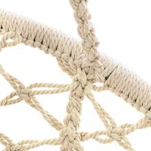 Garpans Hammock Chair Macrame Swing Chair Handmade Knitted Hanging Cotton Rope Chair For Indoor/Outdoor Home Patio Deck Yard Garden Reading Leisure White - 白色 - 查看 8