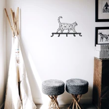 Perchero de pared con diseño de gato moderno, colgador de llaves con patrón de gato de metal, ganchos decorativos de gato adorables, adecuado para cocina, baño, dormitorio, organizador de llaves, estantería flotante, decoración navideña, ganchos, perchero de pared para abrigos, dormitorio, colgador de pared, organizador de llaves - Multicolor - Ver 11