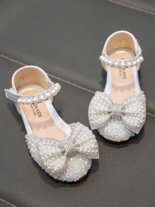 Kids' Flat Shoes Cute Rhinestone Butterfly Shiny - Silver - View 4