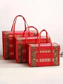 1pc Hand-Woven Bamboo Straw Bag For Women, Handbag For Women, Pure Hand-Woven, Suitable For Women's Shopping, , Portable Bamboo Basket, Suitable For Travel And Picnic Picnic Use