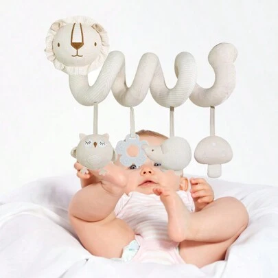 1 件装柔软面料螺旋婴儿床推车悬挂玩具，新生儿儿童房装饰礼物